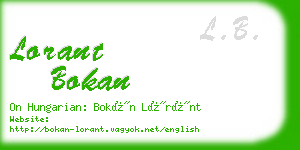 lorant bokan business card